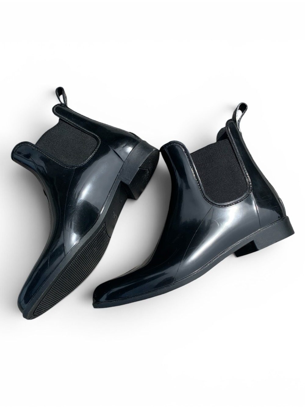 Sam Edelman Black Glossy Rain Chelsea Tinsley Boots - Picture 14 of 14